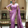 Propinquity Lavender Soft Silk Saree With Felicitous Blouse Piece