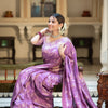 Propinquity Lavender Soft Silk Saree With Felicitous Blouse Piece