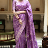 Propinquity Lavender Soft Silk Saree With Felicitous Blouse Piece