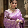 Propinquity Lavender Soft Silk Saree With Felicitous Blouse Piece