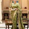 Nemesis Mehndi Soft Silk Saree With Serendipity Blouse Piece