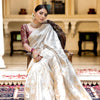 Snappy Off White Soft Silk Saree With Transcendent Blouse Piece