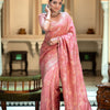 Redolent Peach Soft Silk Saree With Lagniappe Blouse Piece