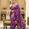 Splendiferous Purple Soft Silk Saree With Petrichor Blouse Piece