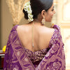 Splendiferous Purple Soft Silk Saree With Petrichor Blouse Piece