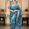 Epiphany Rama Soft Silk Saree With Embrocation Blouse Piece