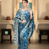 Epiphany Rama Soft Silk Saree With Embrocation Blouse Piece