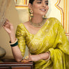 Traditional Yellow Soft Silk Saree With Twirling Blouse Piece