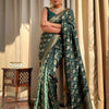 Adorning Dark Green Soft Silk Saree With Energetic Blouse Piece