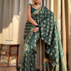 Adorning Dark Green Soft Silk Saree With Energetic Blouse Piece