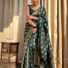 Adorning Dark Green Soft Silk Saree With Energetic Blouse Piece
