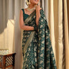 Adorning Dark Green Soft Silk Saree With Energetic Blouse Piece