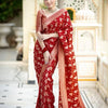 Demesne Red Soft Silk Saree With Nemesis Blouse Piece