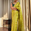 Enchanting Yellow Soft Silk Saree With Fantabulous Blouse Piece