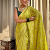 Enchanting Yellow Soft Silk Saree With Fantabulous Blouse Piece