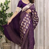 Sempiternal Purple Soft Silk Saree With Lassitude Blouse Piece