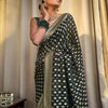 Amazing Dark Green Soft Banarasi Silk Saree With Flaunt Blouse
