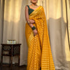 Nemesis Yellow Soft Banarasi Silk Saree With Ratatouille Blouse