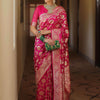 Fairytale Dark Pink Soft Silk Saree With Comely Blouse Piece