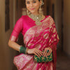 Fairytale Dark Pink Soft Silk Saree With Comely Blouse Piece