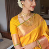 Amazing Yellow Soft Silk Saree With Surpassing Blouse Piece