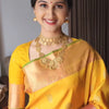 Amazing Yellow Soft Silk Saree With Surpassing Blouse Piece