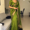Seraglio Green Cotton Silk Saree With Magnificat Blouse Piece