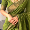 Seraglio Green Cotton Silk Saree With Magnificat Blouse Piece