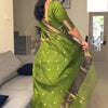 Seraglio Green Cotton Silk Saree With Magnificat Blouse Piece