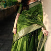 Dazzling Green Cotton Silk Saree With Beautiful Blouse Piece