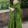 Dazzling Green Cotton Silk Saree With Beautiful Blouse Piece