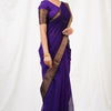 Exceptional Purple Cotton Silk Saree With Classic Blouse Piece