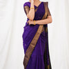 Exceptional Purple Cotton Silk Saree With Classic Blouse Piece