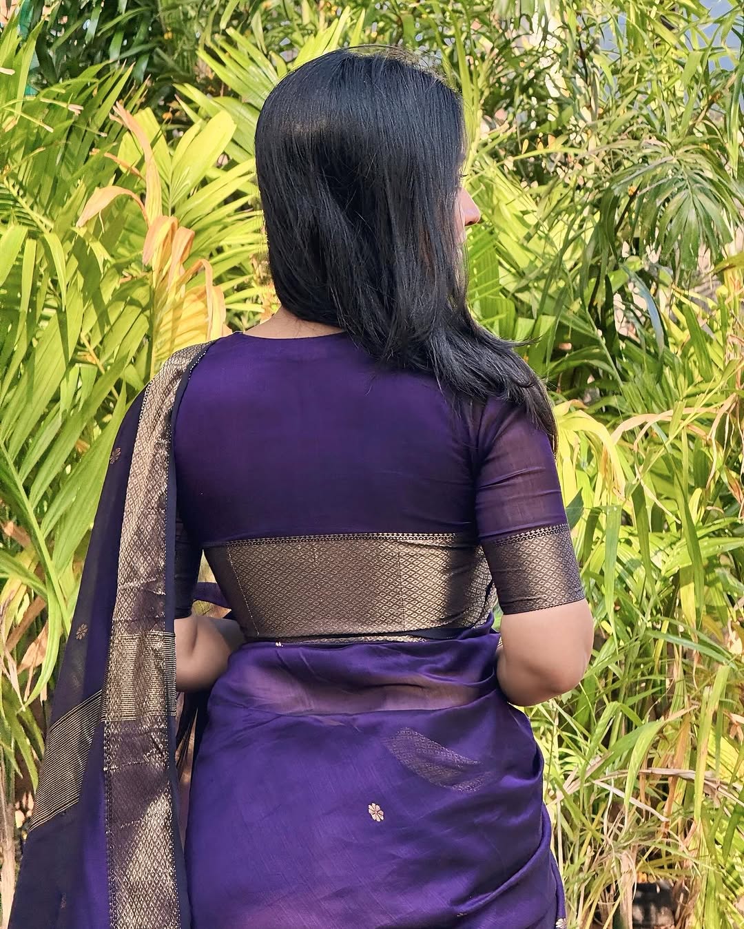 Attractive Purple Cotton Silk Saree With Incredible Blouse Piece