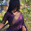 Attractive Purple Cotton Silk Saree With Incredible Blouse Piece