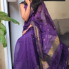 Groovy Purple Cotton Silk Saree With Adoring Blouse Piece