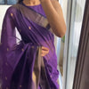Groovy Purple Cotton Silk Saree With Adoring Blouse Piece