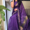 Groovy Purple Cotton Silk Saree With Adoring Blouse Piece