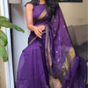 Groovy Purple Cotton Silk Saree With Adoring Blouse Piece