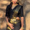 Classic Black Soft Silk Saree With Majesty Blouse Piece