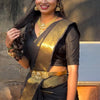 Classic Black Soft Silk Saree With Majesty Blouse Piece