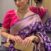 Invaluable Purple Soft Silk Saree With Designer Blouse Piece