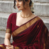 Blooming Maroon Soft Silk Saree With Vivacious Blouse Piece