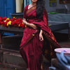 Hypnotic Maroon Soft Silk Saree With Scrupulous Blouse Piece