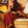Hypnotic Maroon Soft Silk Saree With Scrupulous Blouse Piece