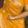 Extraordinary Yellow Soft Silk Saree With Glowing Blouse Piece