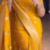 Extraordinary Yellow Soft Silk Saree With Glowing Blouse Piece