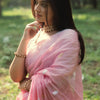 Vestigial Pink Cotton Silk Saree With Mellifluous Blouse Piece