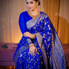 Pretty Royal Blue Soft Banarasi Silk Saree With Glorious Blouse Piece