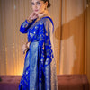 Pretty Royal Blue Soft Banarasi Silk Saree With Glorious Blouse Piece
